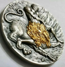 Load image into Gallery viewer, Niue 2018 Nemean Lion TWELVE LABOURS OF HERCULES 2 Oz $5 Silver Coin