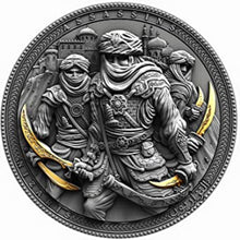 Load image into Gallery viewer, 2019 NIUE $5 NIZARIS ASSASSINS  2 OZ PURE SILVER COIN