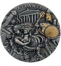 Load image into Gallery viewer, Niue $5 ATLANTIS - LEGENDARY LANDS Silver Coin 2019 Gold plated High Relief 2 oz