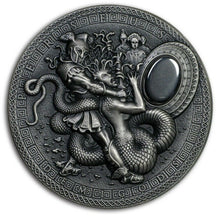 Load image into Gallery viewer, 2018 Niue 2 oz Antique Silver Demigods Perseus Ultra High Relief
