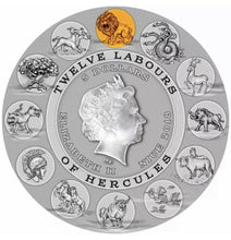 Load image into Gallery viewer, Niue 2018 Nemean Lion TWELVE LABOURS OF HERCULES 2 Oz $5 Silver Coin
