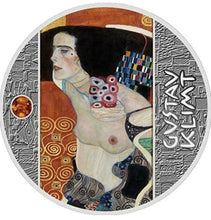 Load image into Gallery viewer, JUDITH II Gustav Klimt Golden Five Silver Coin 500 Francs Cameroon 2020
