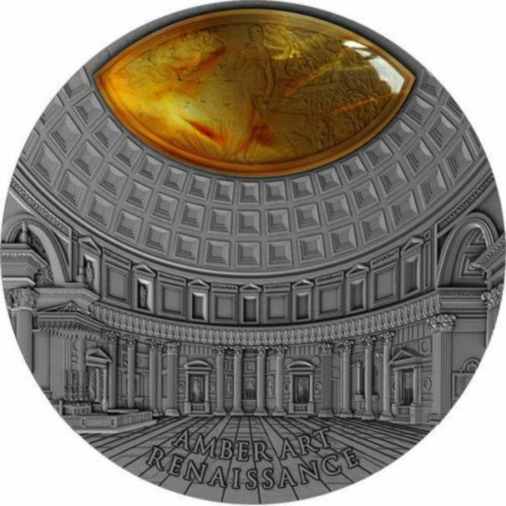 Niue 2017 Renaissance Amber Art 2 oz Antique finish 5$ Silver Coin