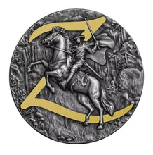 Load image into Gallery viewer, ZORRO 2 Oz Silver Coin 5$ Niue 2021
