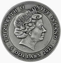 Load image into Gallery viewer, ARES AND MARS 2 Oz Silver Coin 5$ Niue 2021
