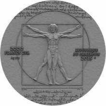 Load image into Gallery viewer, Cameroon 2019 500th Anniversary Leonardo Da Vinci Death 2000 CFA 2oz Silver Coin
