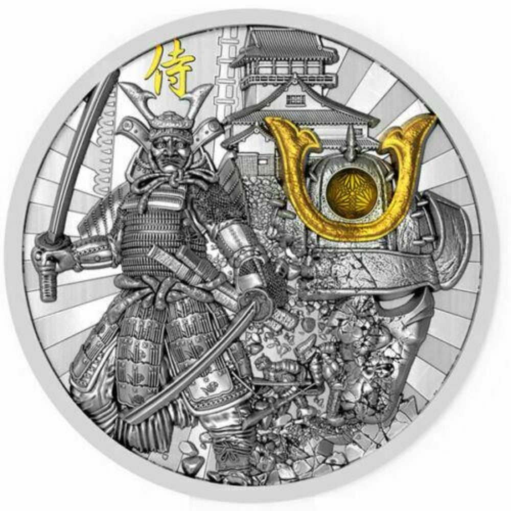 Niue 2019 Samurai Warriors 2 oz 5$ Antique finish Silver Coin