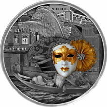 Load image into Gallery viewer, Niue Island 2019 5$ Venetian Mask High Relief 2oz Silver Coin
