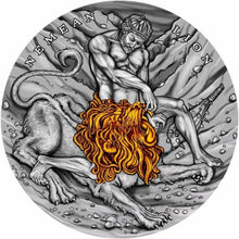 Load image into Gallery viewer, Niue 2018 Nemean Lion TWELVE LABOURS OF HERCULES 2 Oz $5 Silver Coin
