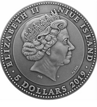 Load image into Gallery viewer, ANCHOR 2019 $5.00 2 oz Pure Silver Antiqued Coin GILDING  NIUE MINT OF POLAND
