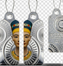 Load image into Gallery viewer, Cameroon 2018 Egyptian Queen Nefertiti Earrings 200 Francs Silver Coin
