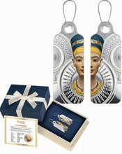 Load image into Gallery viewer, Cameroon 2018 Egyptian Queen Nefertiti Earrings 200 Francs Silver Coin
