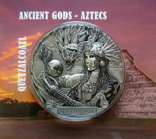 Load image into Gallery viewer, QUETZALCOATL Gods Of The World 3 Oz Silver Coin 20$ Cook Islands 2017
