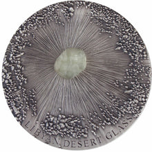 Load image into Gallery viewer, Chad 2017 5000 Francs Libyan Desert Glass Meteorite Art 5oz Silver Coin
