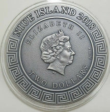 Load image into Gallery viewer, Niue Island 2018 POSEIDON GOD OF SEA series GODS $2 Silver Coin Gold plated 2 oz
