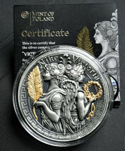 Load image into Gallery viewer, Niue 2018 2 Oz Silver VICTORIA AND NIKE Goddesses Coin
