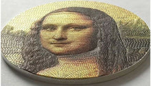 Load image into Gallery viewer, 2018 3 Oz Silver $20 MONA LISA Leonardo Da Vinci Great Micromosaic Passion Coin
