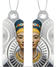 Load image into Gallery viewer, Cameroon 2018 Egyptian Queen Nefertiti Earrings 200 Francs Silver Coin
