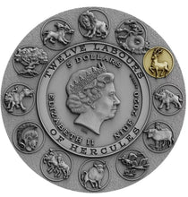 Load image into Gallery viewer, CERYNEIAN HIND - TWELVE LABOURS OF HERCULES - 2020 2 oz Pure Silver Coin - NIUE
