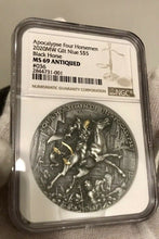 Load image into Gallery viewer, 2020 Niue Black Horse Four Horsemen Of The Apocalypse 2oz Silver Coin NGC MS69
