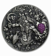 Load image into Gallery viewer, CRONUS TITANS 3D 2 oz $2 Ultra High Relief Antique Silver Coin 2018 Niue
