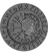 Load image into Gallery viewer, Eric Bloodaxe Vikings 2 oz Antique finish Silver Coin 5$ Niue 2020
