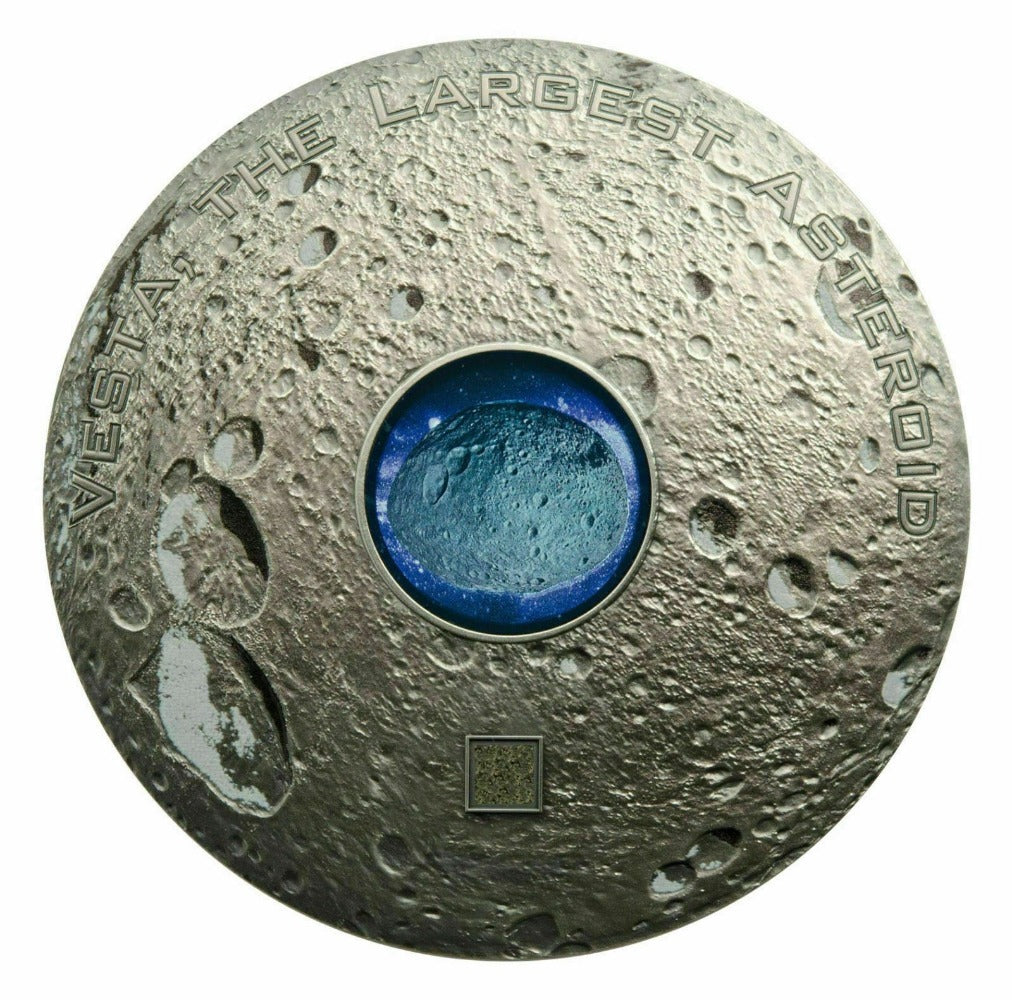 Cook Islands 2018 VESTA THE LARGEST ASTEROID Hed Meteorites 3 Oz 20$ Silver Coin