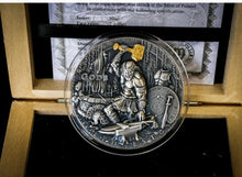 Load image into Gallery viewer, HEPHAESTUS GREEK GODS 2019 2 OZ PURE ULTRA HIGH RELIEF SILVER COIN NIUE BOX/COA
