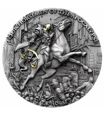 Load image into Gallery viewer, 2020 Niue Black Horse Four Horsemen Of The Apocalypse 2oz Silver Coin NGC MS69
