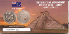 Load image into Gallery viewer, QUETZALCOATL Gods Of The World 3 Oz Silver Coin 20$ Cook Islands 2017
